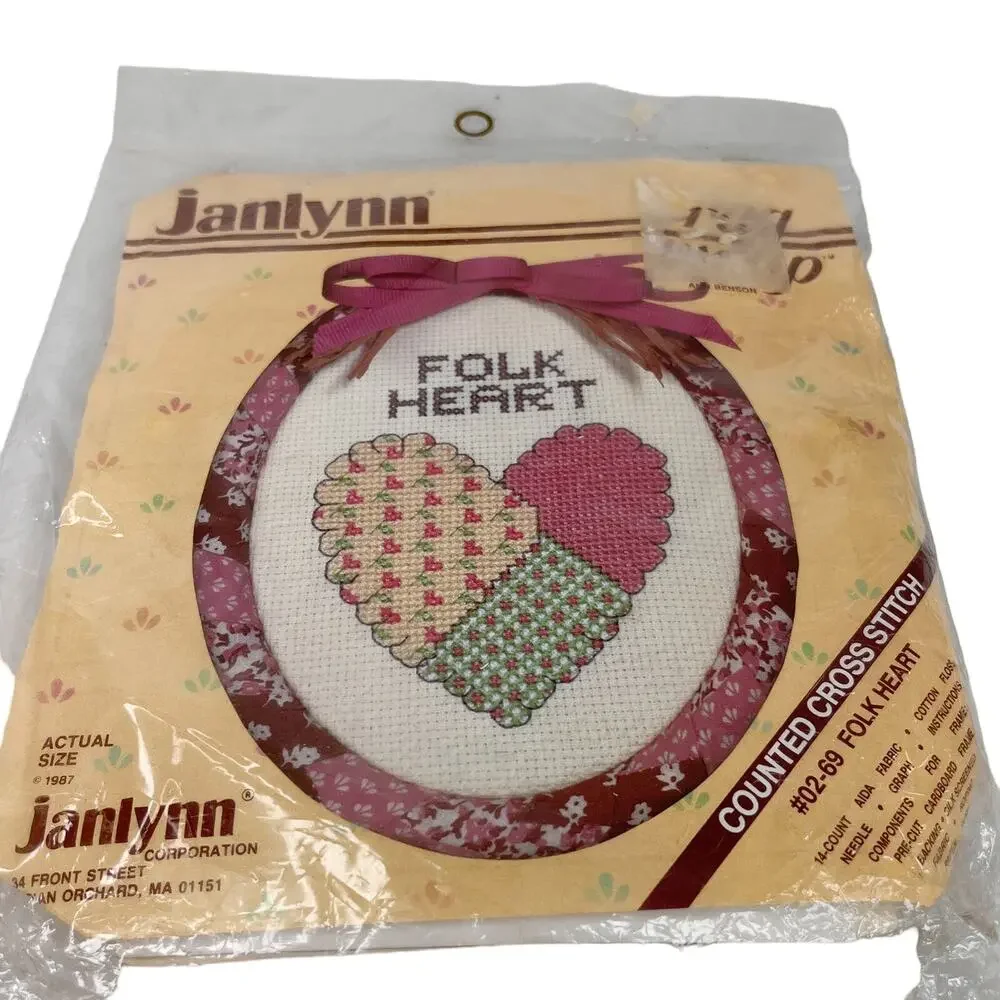 Vintage Lot 3 Janlynn Counted Cross Stitch Kits Wedding Bears Heart